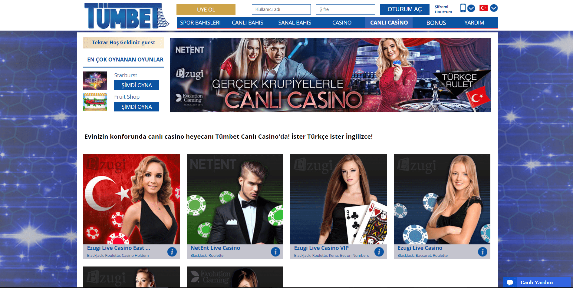 Tümbet Canlı Casino